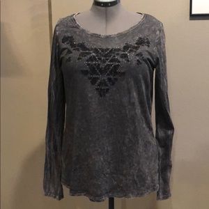 Day trip grey sequined tee xl